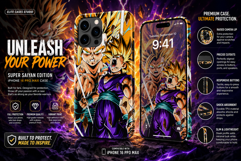 Super Saiyan Power iPhone 16 Pro Max Case – Anime Edition